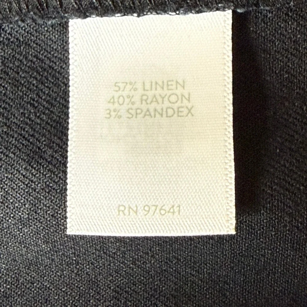 J Jill Pants Womens‎ 10 Tall Black Linen Blend Stretch Straight Leg Crop Beach